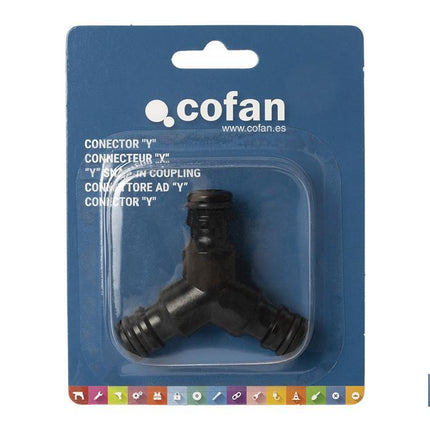 Conector triple en forma 'Y' para mangueras de jardín | Rosca macho para empalmes | Ideal para jardinería y agricultura
