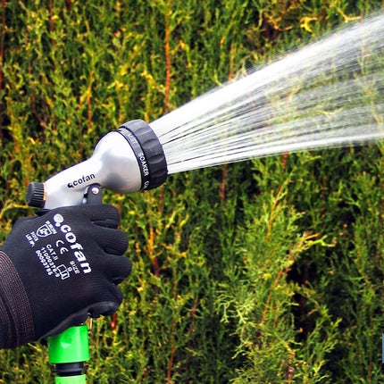 Pistola de Riego en Metal | 7 Posiciones de Pulverización | Para regar Plantas o Césped