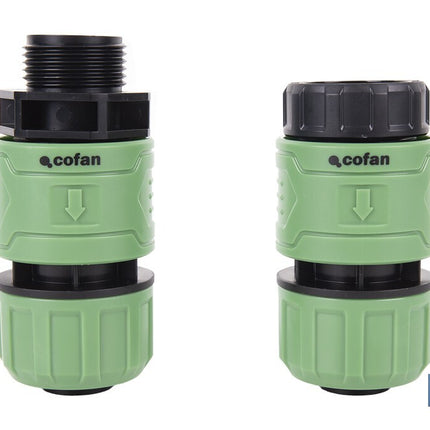 Racor reparador de mangueras de jardín | Conector de ABS | Resistente a UV | Conexión rápida y sencilla | Enlace reparador de 1 Ø25 mm
