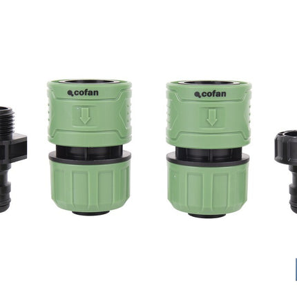 Racor reparador de mangueras de jardín | Conector de ABS | Resistente a UV | Conexión rápida y sencilla | Enlace reparador de 1 Ø25 mm