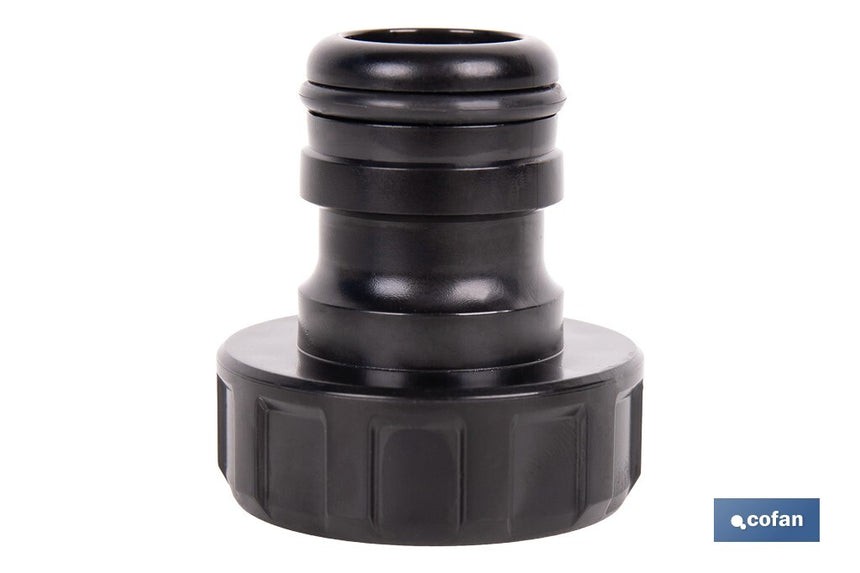 Adaptador de polipropileno con rosca hembra antifugas | Ligero y resistente | Adecuado para riego y mangueras | Salida de 1
