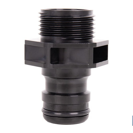 Adaptador de polipropileno con rosca macho antifugas | Ligero y resistente | Adecuado para riego y mangueras | Disponible para salidas de 3/4 y 1