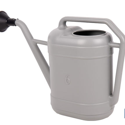 Regadera gris con cabezal desmontable de HDPE | Resistente, ligera 100 % reciclable con capacidad de 6 litros