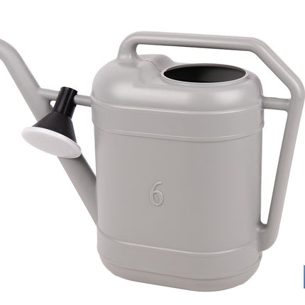 Regadera gris con cabezal desmontable de HDPE | Resistente, ligera 100 % reciclable con capacidad de 6 litros