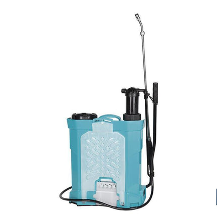 Pulverizador de espalda | Funcionamiento eléctrico y manual | Capacidad: 16 litros | Batería de Li-Ion 12 V | Lanza 60 cm | 4 boquillas | Correas acolchadas