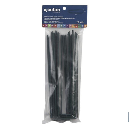 Pack de 10 grapas en U para césped artificial