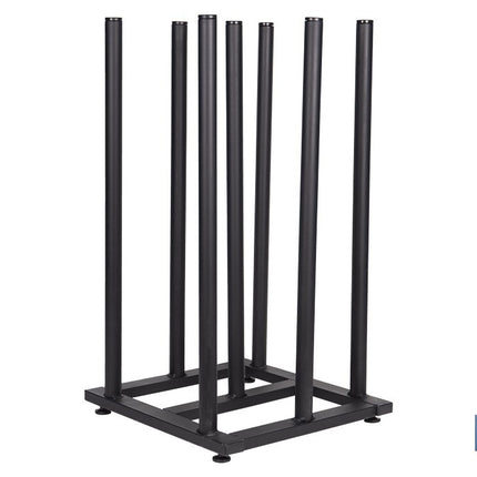 Expositor vertical para 7 rollos de hules | Estructura metálica resistente | Color: negro | Organización eficiente
