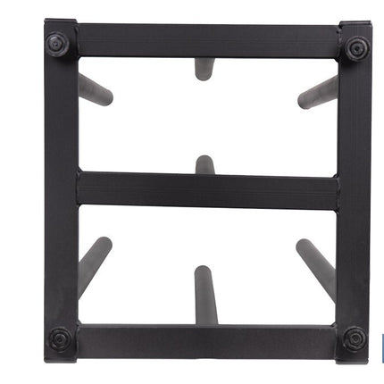 Expositor vertical para 7 rollos de hules | Estructura metálica resistente | Color: negro | Organización eficiente
