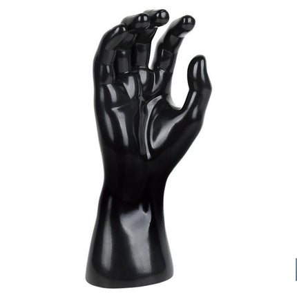 Expositor de guantes | Mano derecha expositora con base magnética | Fabricado en polipropileno de color negro
