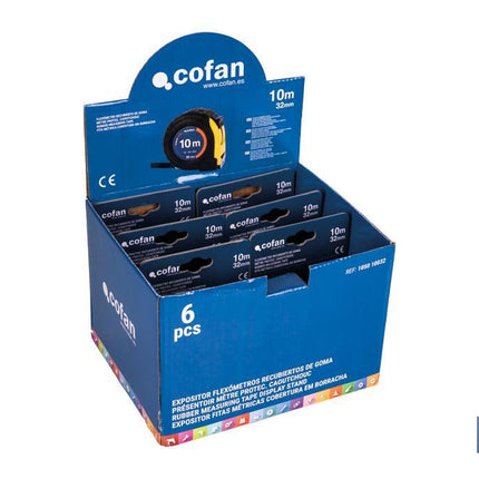 Expositor para flexómetros con protección de goma de Cofan · Foto del fabricante
