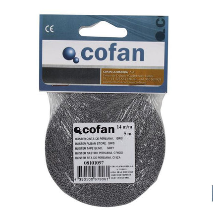 Blister cinta persiana 14mm x 5m (gris) Cofan · Foto del fabricante