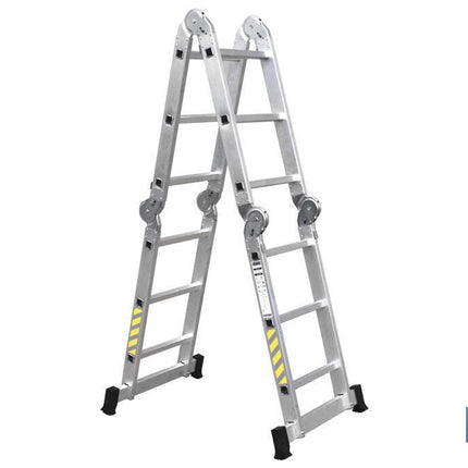 Escalera aluminio multiusos | Con 4 x 3 peldaños y 3,25 metros de longitud | Normativa EN 131 y 150 kilos