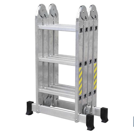 Escalera aluminio multiusos | Con 4 x 3 peldaños y 3,25 metros de longitud | Normativa EN 131 y 150 kilos