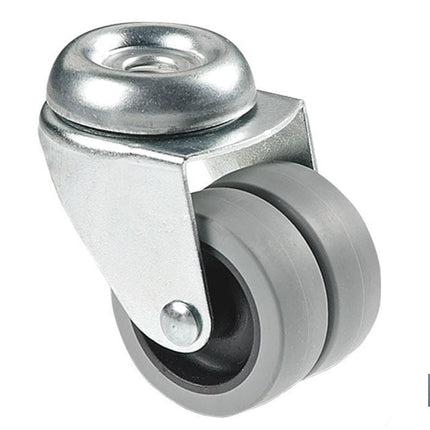 Rueda doble de polipropileno con agujero pasante de 8 mm | Diámetro de 50 mm | Para pesos de hasta 70 kg
