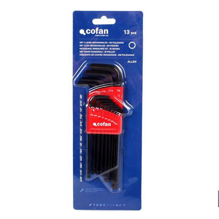 Set de LLaves de Allen de Bola en Pulgadas | 13 piezas | Acero Cromo vanadio