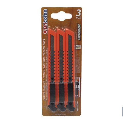 Pack de 3 cúter | Fabricado en ABS | Medida de la hoja de 9 mm
