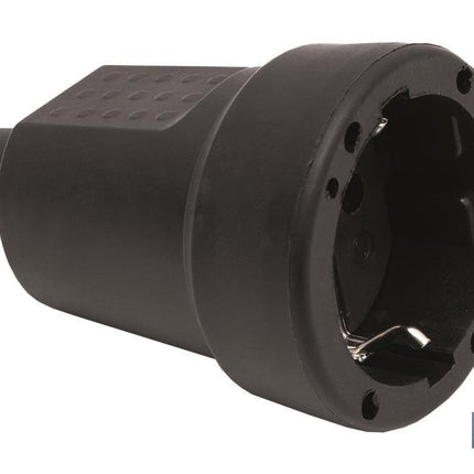 Base enchufe aérea Plug de goma | 16 A - 250 V | Color Negro
