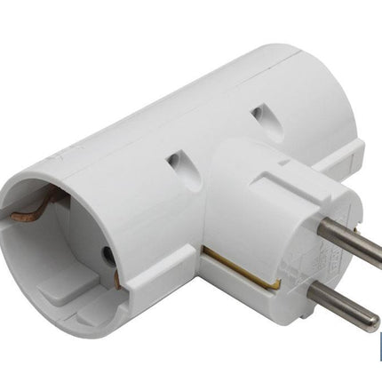 Adaptador doble Schuko 2P+T | Color Blanco | 16 A - 250 V