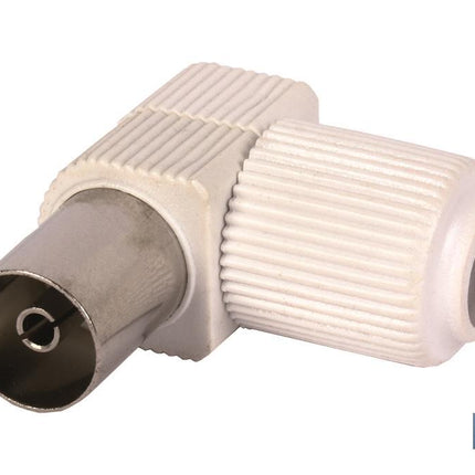 Conector de Antena TV Codo | Vía Hembra | Longitud 9,5 mm