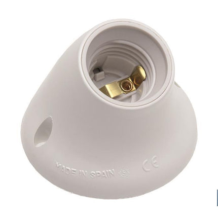 Portalámparas Termoplástico E-27 de superficie | Zócalo curvo | Color Blanco
