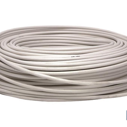 Rollo de cable de Antena TV Coaxial | 75 Ohm | Color blanco | Longitud 100 metros