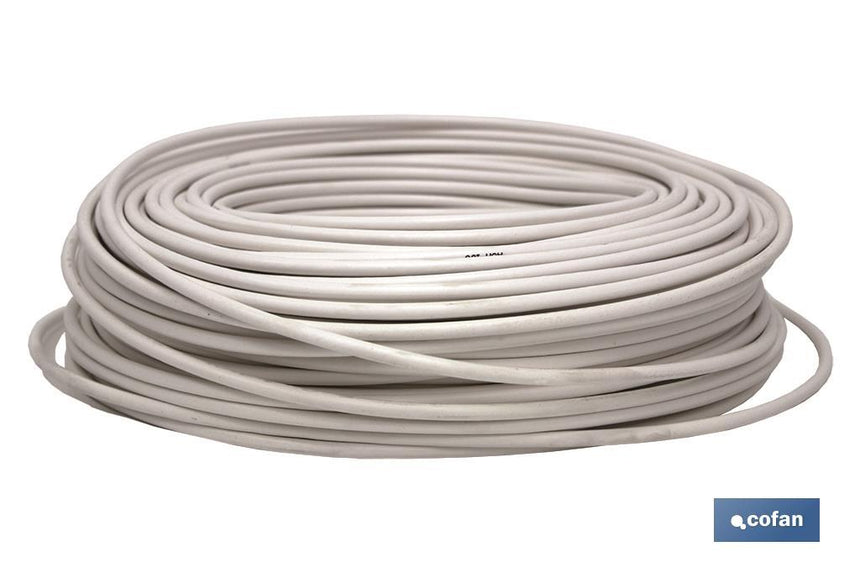 Rollo de cable de Antena TV- Satélite-TDT | Color blanco | Longitud 100 metros