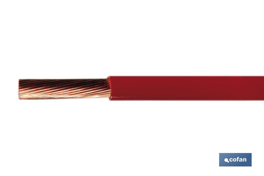 Rollo Cable Eléctrico de 100 m | H07V-K | Sección 1 x 1,5 mm2 | Color rojo