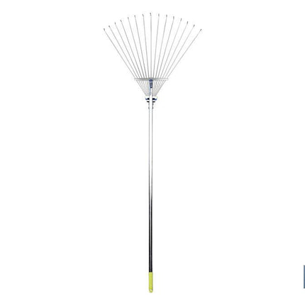 Escoba plegable de metal | Con 15 púas | Metálica | Recoge hojas | Ideal para jardín y agricultura