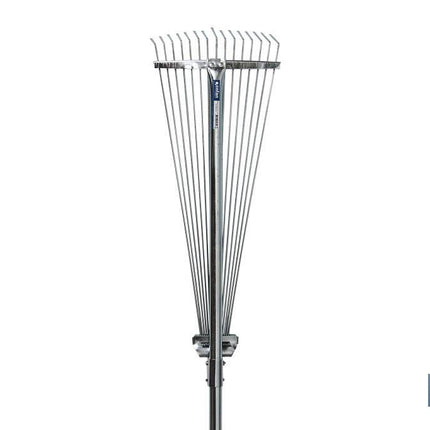 Escoba plegable de metal | Con 15 púas | Metálica | Recoge hojas | Ideal para jardín y agricultura