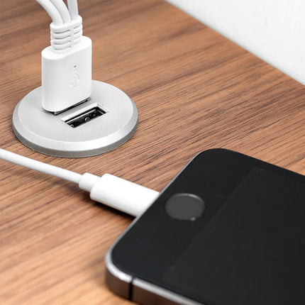 Kit de conector USB para carga Plugy, incluye convertidor y 2 USB tipo A (Ø25mm)