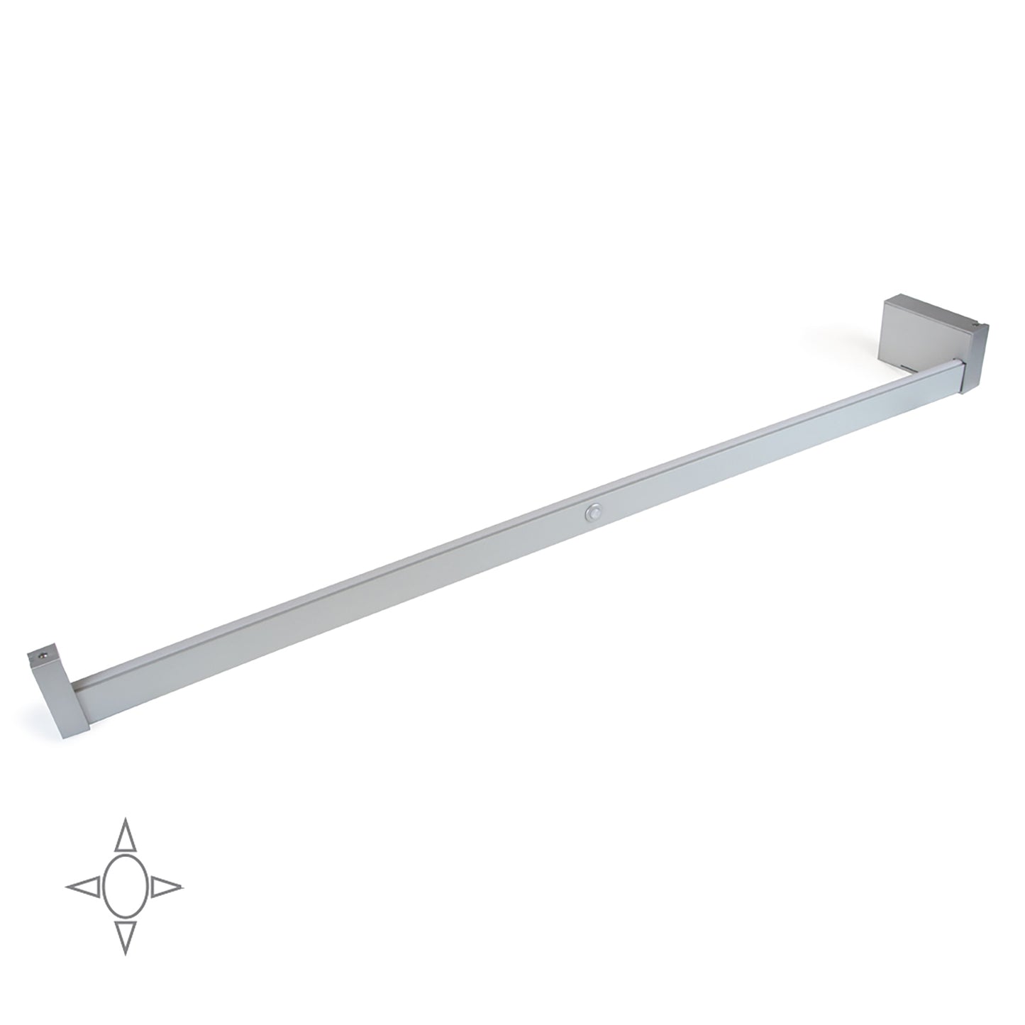 Castor LED closet rail with light, removable battery and motion sensor, painted mocha/anodized