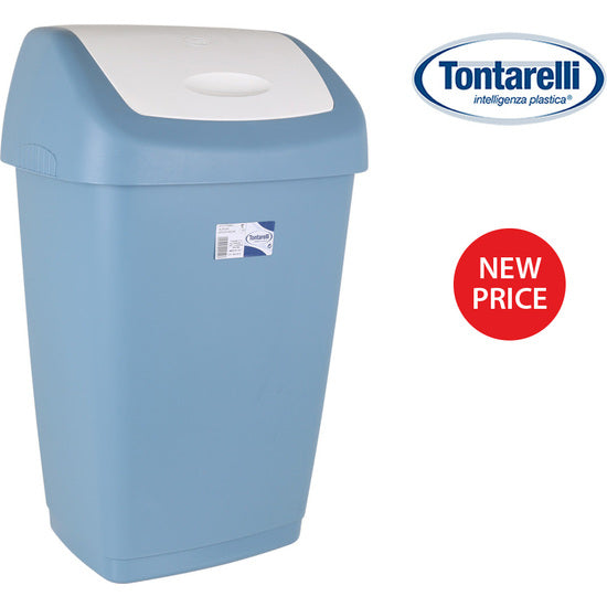 WASTE BIN WITH SWING LID 50L AURORA BLUE/WHITE