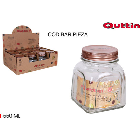 COPPER QUTTIN MULTIPURPOSE GLASS JAR 550ML