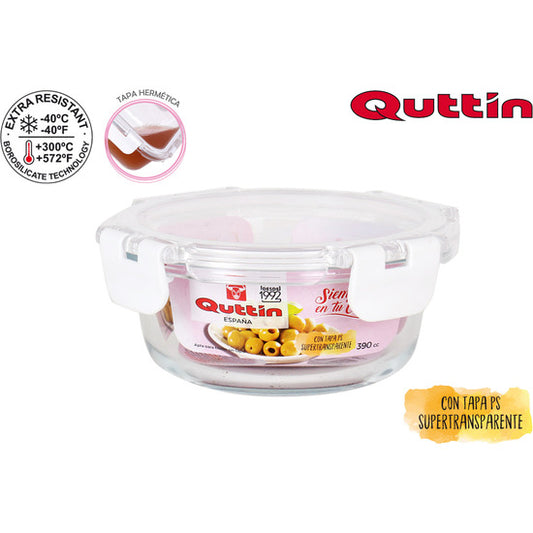 QUTTIN ROUND LUNCH BOX WITH ACRYLIC LID 14CM