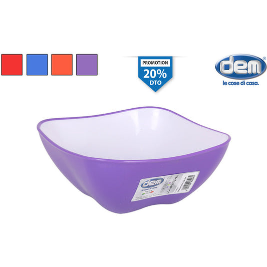 SQUARE SALAD BOWL 20X20CM COLORS