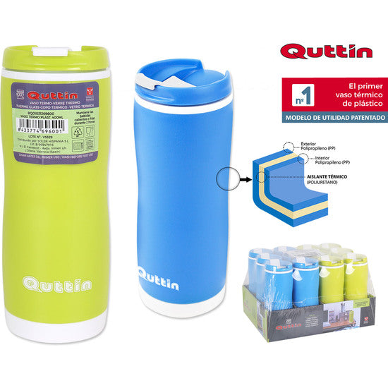 3 BOTELLAS TERMO PLAST. 400ML QUTTIN