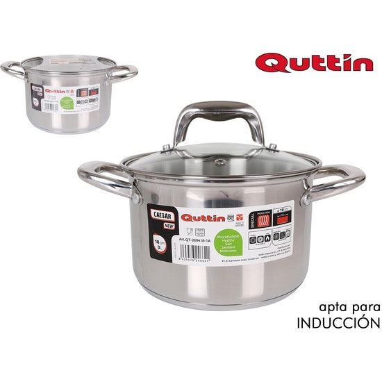 NEW CAESAR 18CM INDUCTION STEEL POT WITH LID