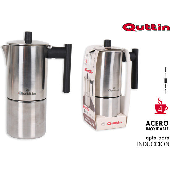 CAFETERA 4 SERVICIOS INDUCCION INOX TOWER