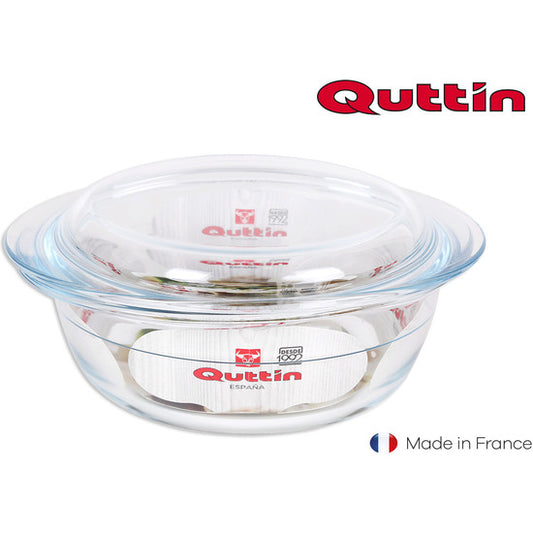 ROUND GLASS PAN WITH LID 1.1+0.3L QUTTIN