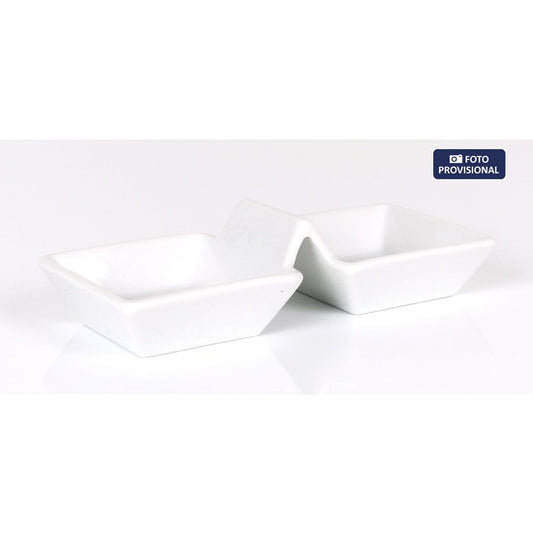 MINI DOUBLE WHITE BOWL 17.5X7.8X4.2CM YUMMY