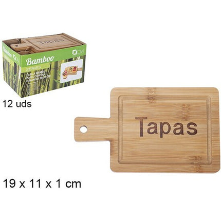 Tábua de corte de bambu com alça 19x11cm