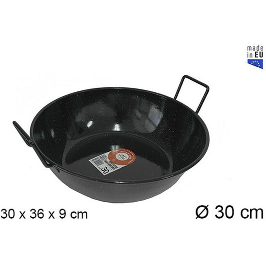 DEEP ENAMELLED PAN WITH HANDLES 30 CM