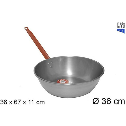 POLISHED PAN WITH DEEP HANDLE 36 CM