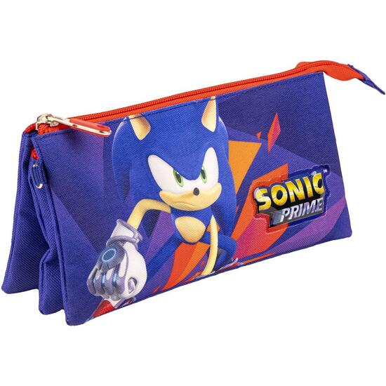 SONIC PRIME PURPLE 3 COMPARTMENTS PENCIL CASE