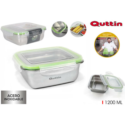 QUTTIN 1200ML SQUARE HERMETIC SS LUNCH BOX