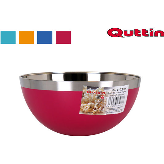 STEEL BOWL 17.5CM 4 ASSORTED COLORS - QUTTIN