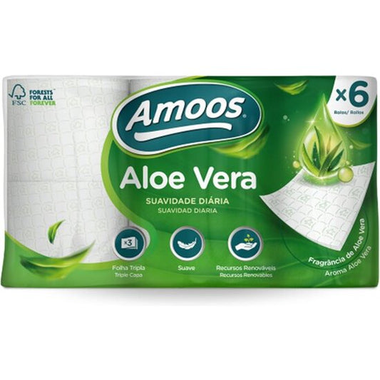 AMOOS ALOE VERA TOILET PAPER 6 ROLLS 3 LAYERS