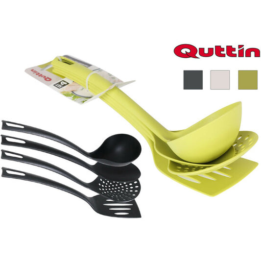 SET OF 4 NYLON QUTTIN UTENSILS IN ASSORTED COLORS