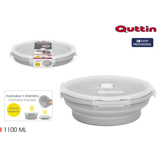 QUTTIN ROUND SILICONE LUNCH BOX 1100ML