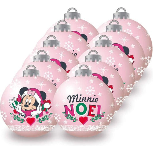 CHRISTMAS BALLS 6CM PACK 10 MINNIE MOUSE "LUCKY"